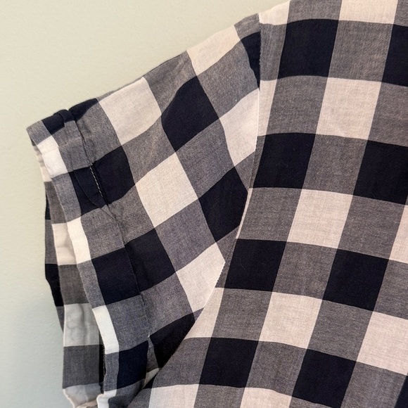 J. Crew Shirt Short Sleeve Navy and White Plaid  Small - Picture 4 of 5